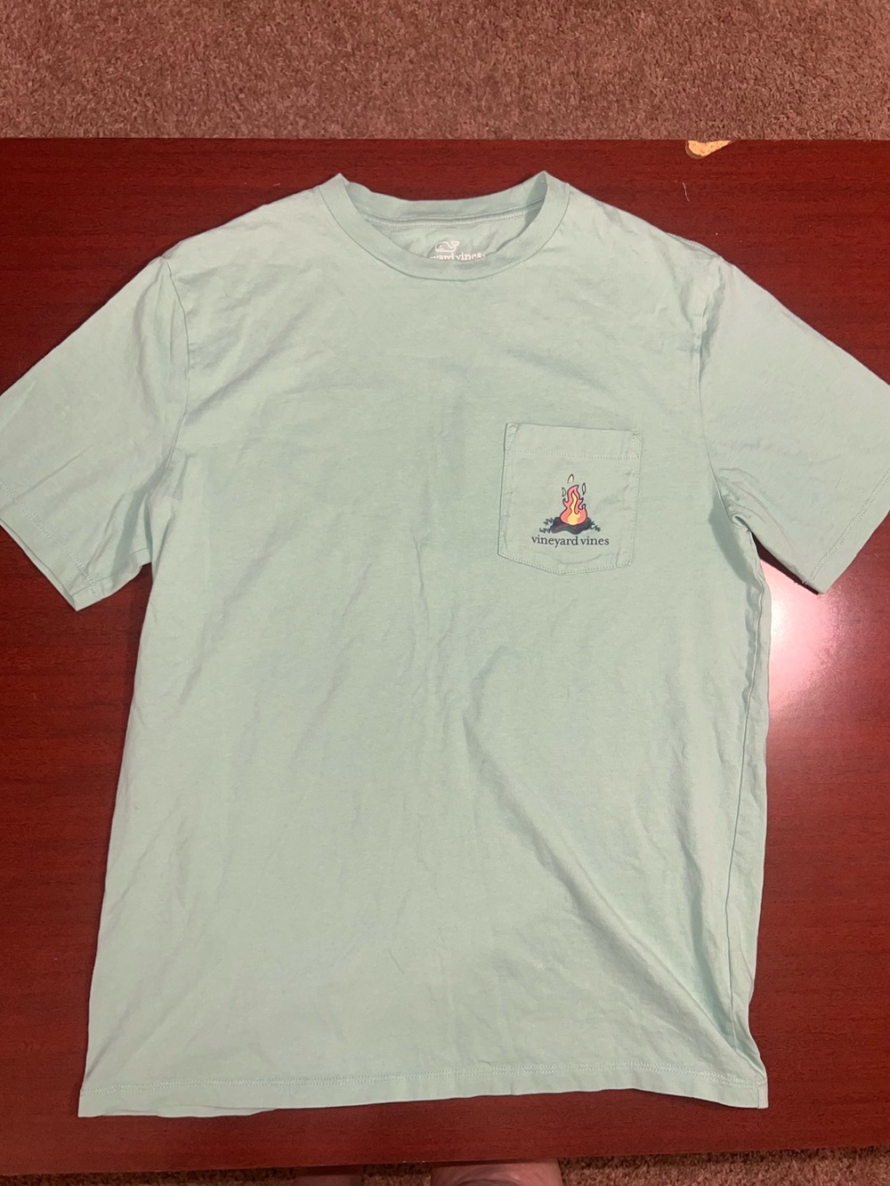 Vineyard Vines Men's Mint Green Camping Graphic Tee - Picture 2 of 4